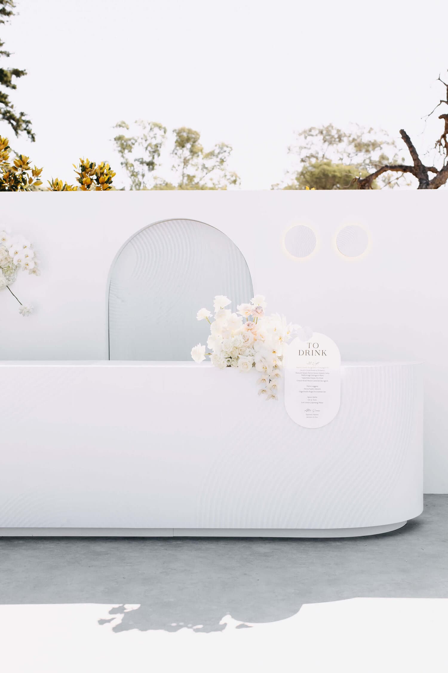 Bar at wedding planned by Perth event planner, Bertie Does