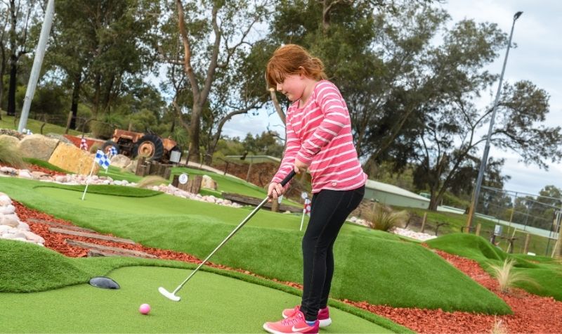 Supa Golf & Mini Golf Perth  Big Balls, Oversized Clubs and a Shorter  Course provides great fun in the Swan Valley this Autumn. Turn off the  data, talk to eachother and