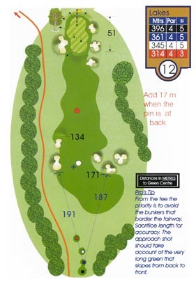 Lakes Course Guide Hole 12