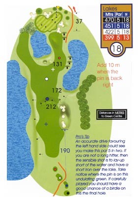 Lakes Course Guide Hole 18